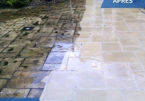 Nettoyage de terrasse dallage haute pression à Malemort 19360 Corrèze